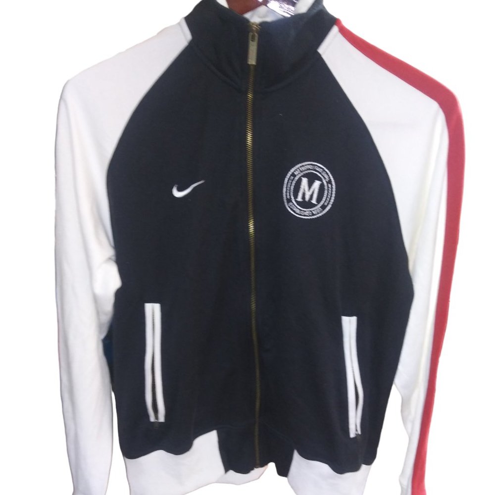 Nike Metropolitan Oval Track Jacket Blue/White/Red Zip Pocket Men's Size Medium